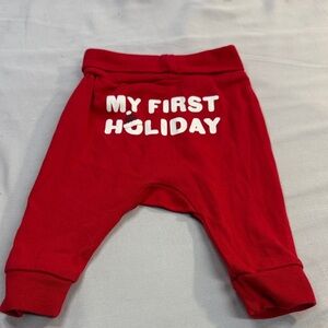 H&M - Organic Cotton Red 'My First Holiday' Baby Pants